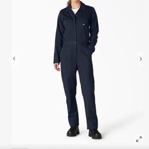 Dark Navy Dickies Women's Long Sleeve Coveralls, Size Medium